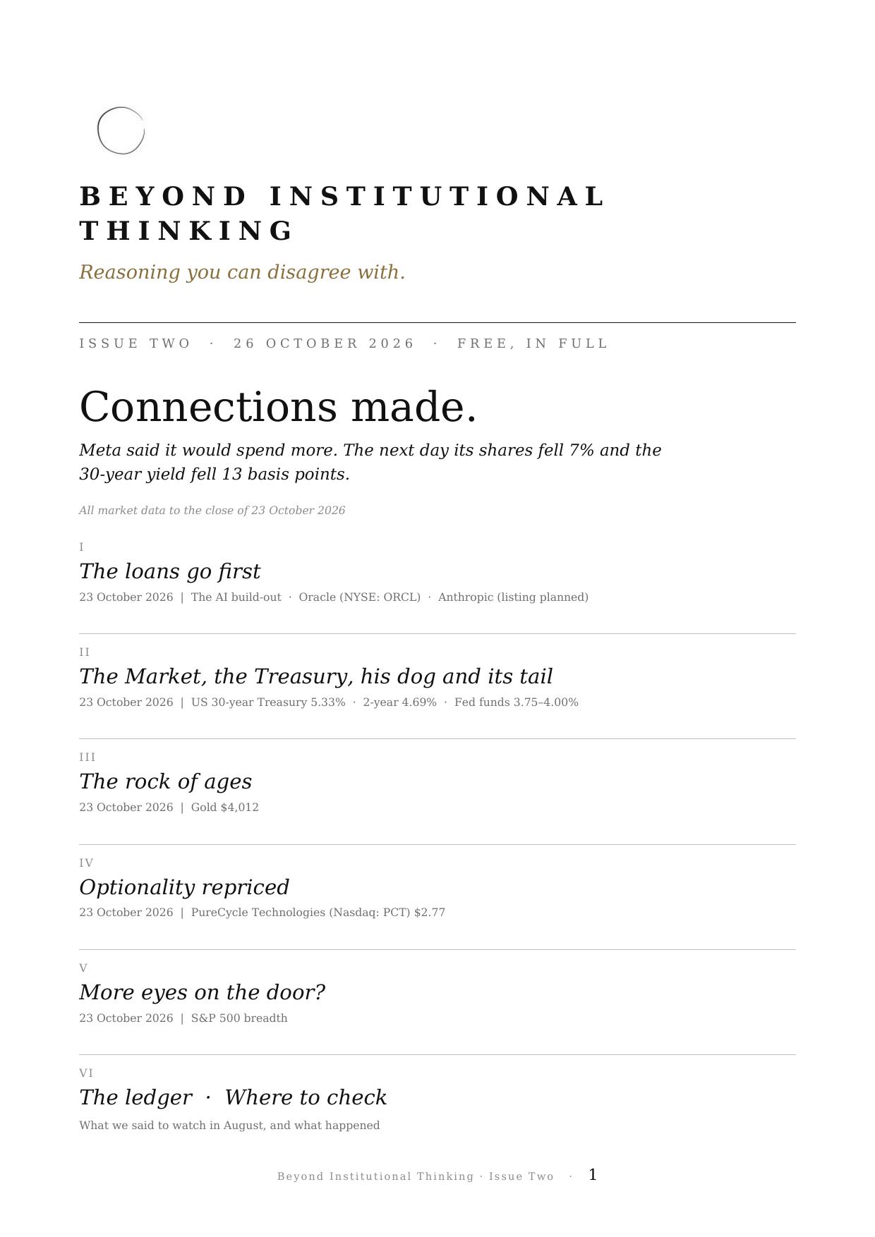 Beyond Institutional Thinking, Issue Two